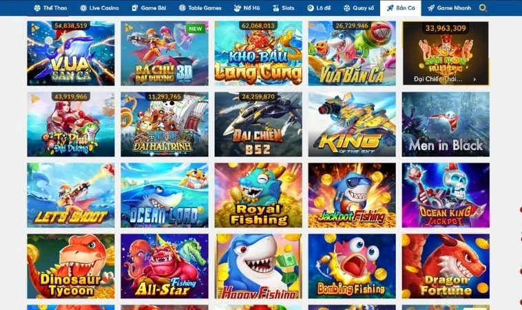Sảnh Bắn Cá Tại MMLive quy tụ nhiều tựa game hấp dẫn để trải nghiệm